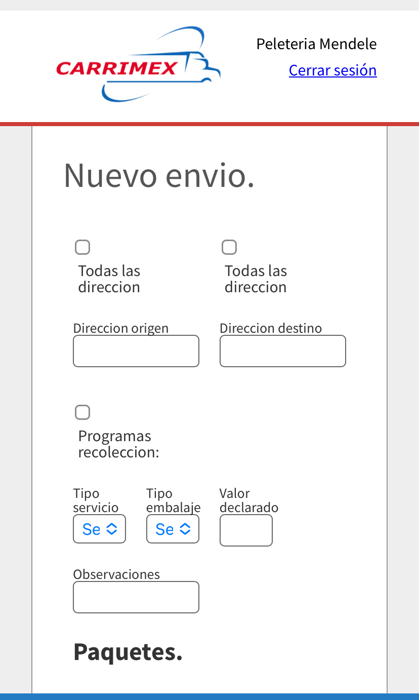 Proceso de envíos CARRIMEX